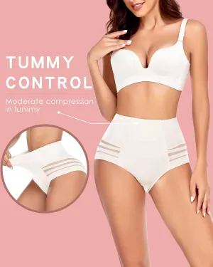 WOWENY Womens Underwear Tummy Control Underwear for Women High Waisted Shapewear Mesh Seamless Butt Lifter Panties