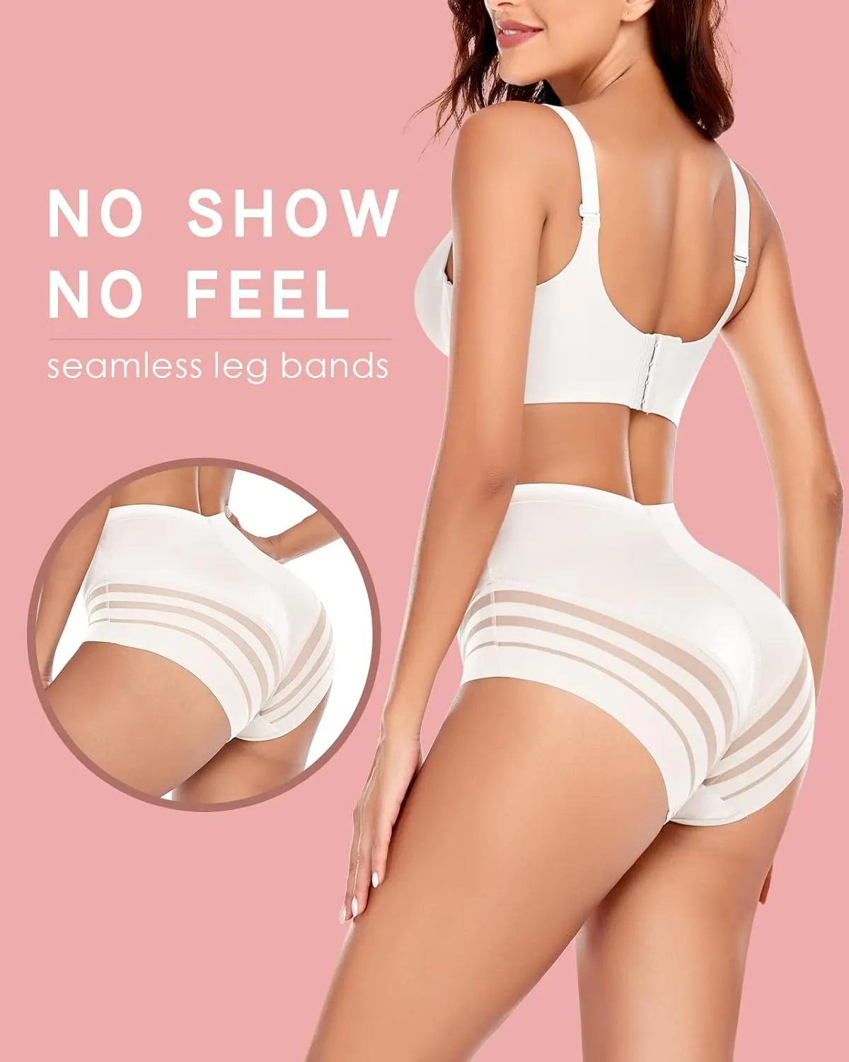 WOWENY Womens Underwear Tummy Control Underwear for Women High Waisted Shapewear Mesh Seamless Butt Lifter Panties