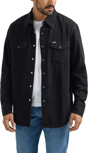 Wrangler Men's Denim Collection Snap Shirt
