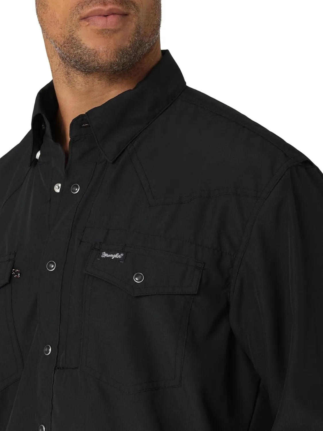 Wrangler Men's Performance Snap Long Sleeve Solid Shirt
