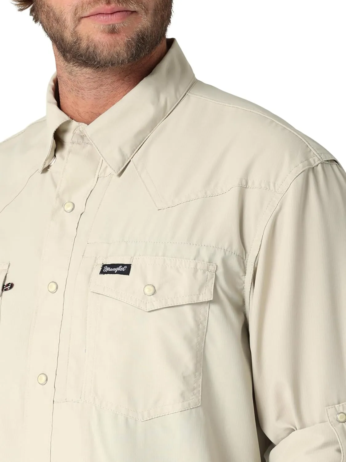 Wrangler Men's Performance Snap Long Sleeve Solid Shirt