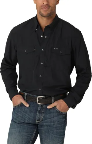 Wrangler Men's Performance Snap Long Sleeve Solid Shirt