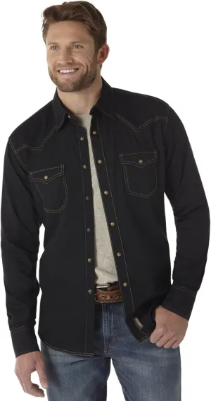 Wrangler Men's Retro Two Pocket Long Sleeve Snap Shirt