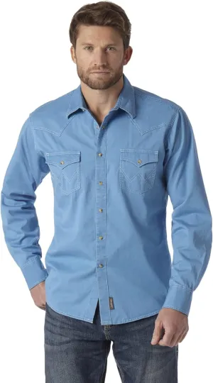 Wrangler Men's Retro Two Pocket Long Sleeve Snap Shirt