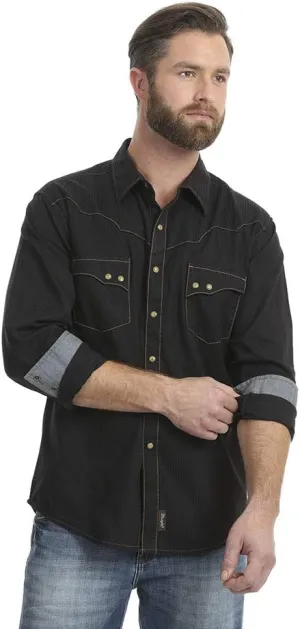 Wrangler Men's Retro Two Pocket Long Sleeve Snap Shirt