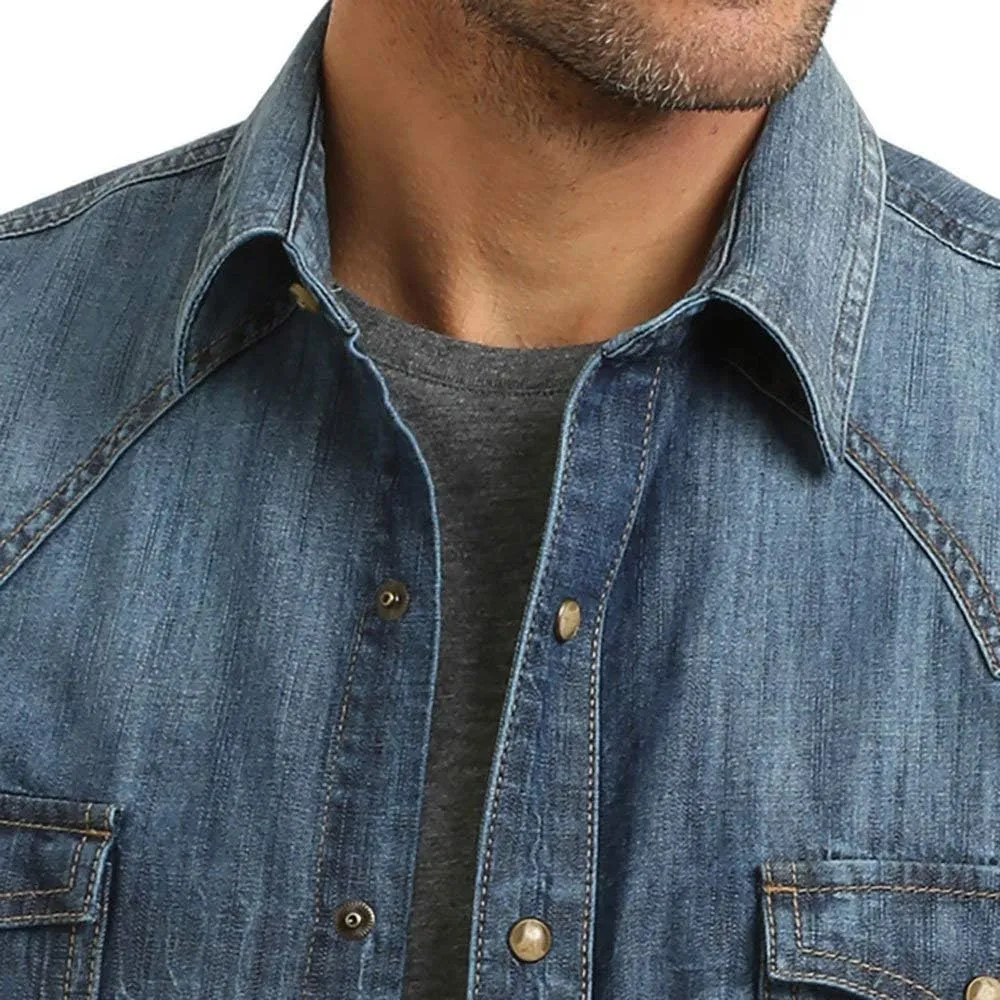 Wrangler Men's Retro Two Pocket Long Sleeve Snap Shirt