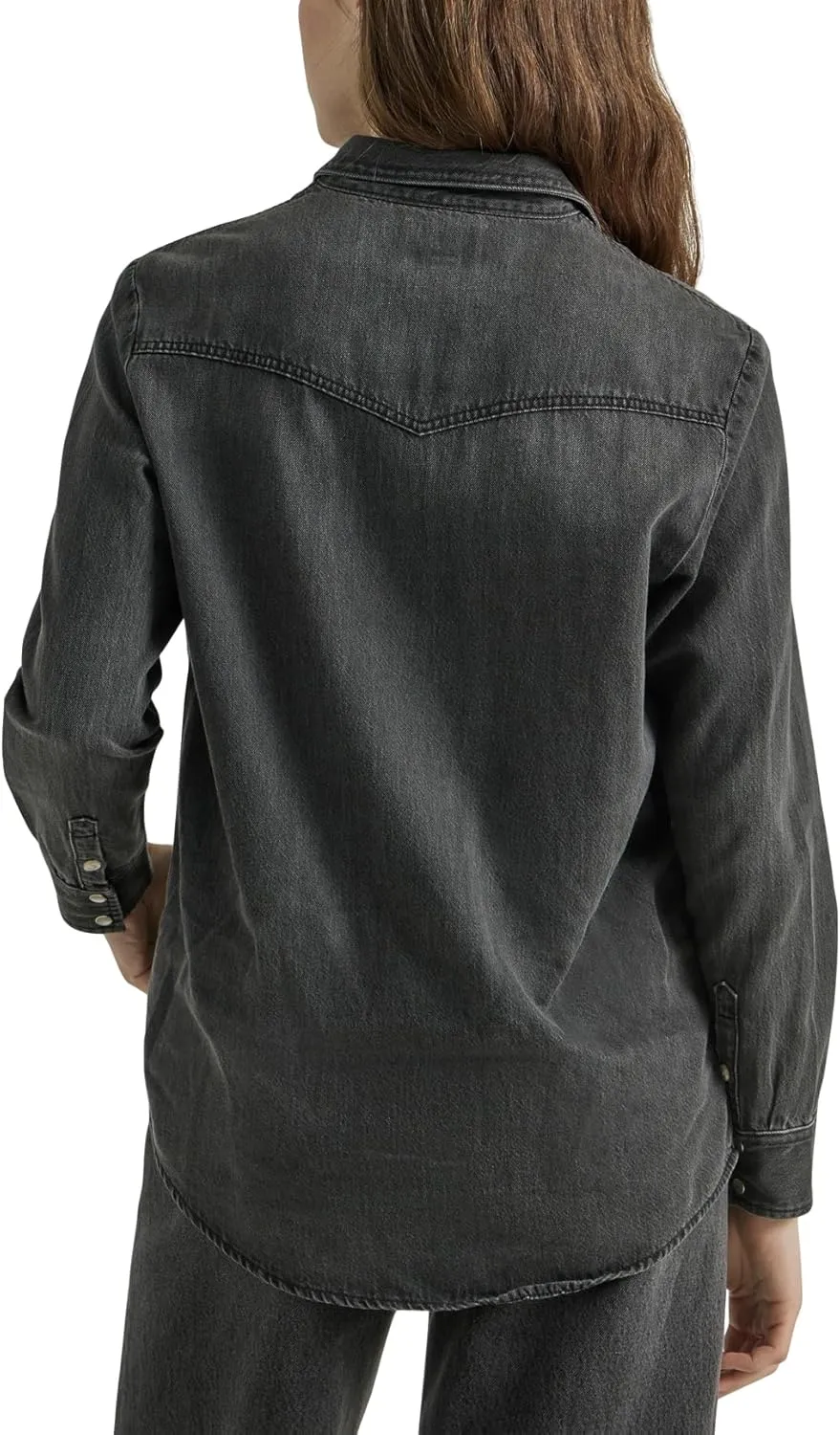 Wrangler Women's Boyfriend Denim Snap Closure Shirt