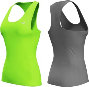 Wulibike Sleeveless Cycling Jersey Women Running Vest 2 Pcs Breathable tank top Quick-Dry shirts with Pockets