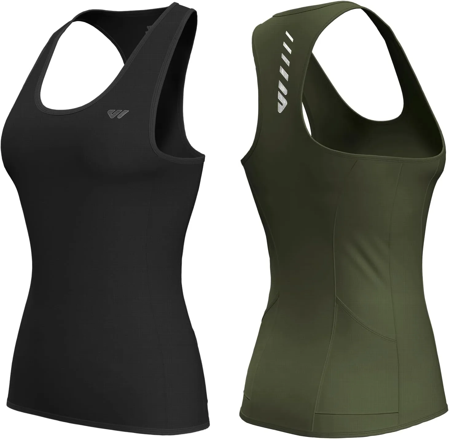 Wulibike Sleeveless Cycling Jersey Women Running Vest 2 Pcs Breathable tank top Quick-Dry shirts with Pockets