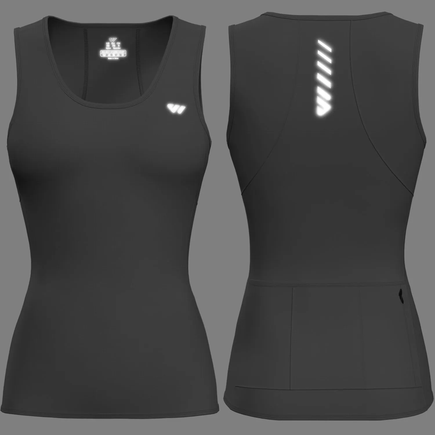 Wulibike Sleeveless Cycling Jersey Women Running Vest 2 Pcs Breathable tank top Quick-Dry shirts with Pockets