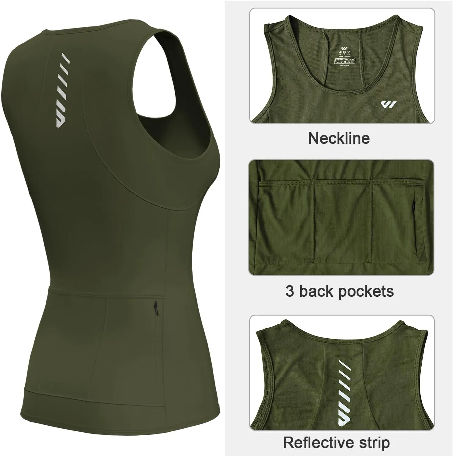 Wulibike Sleeveless Cycling Jersey Women Running Vest 2 Pcs Breathable tank top Quick-Dry shirts with Pockets