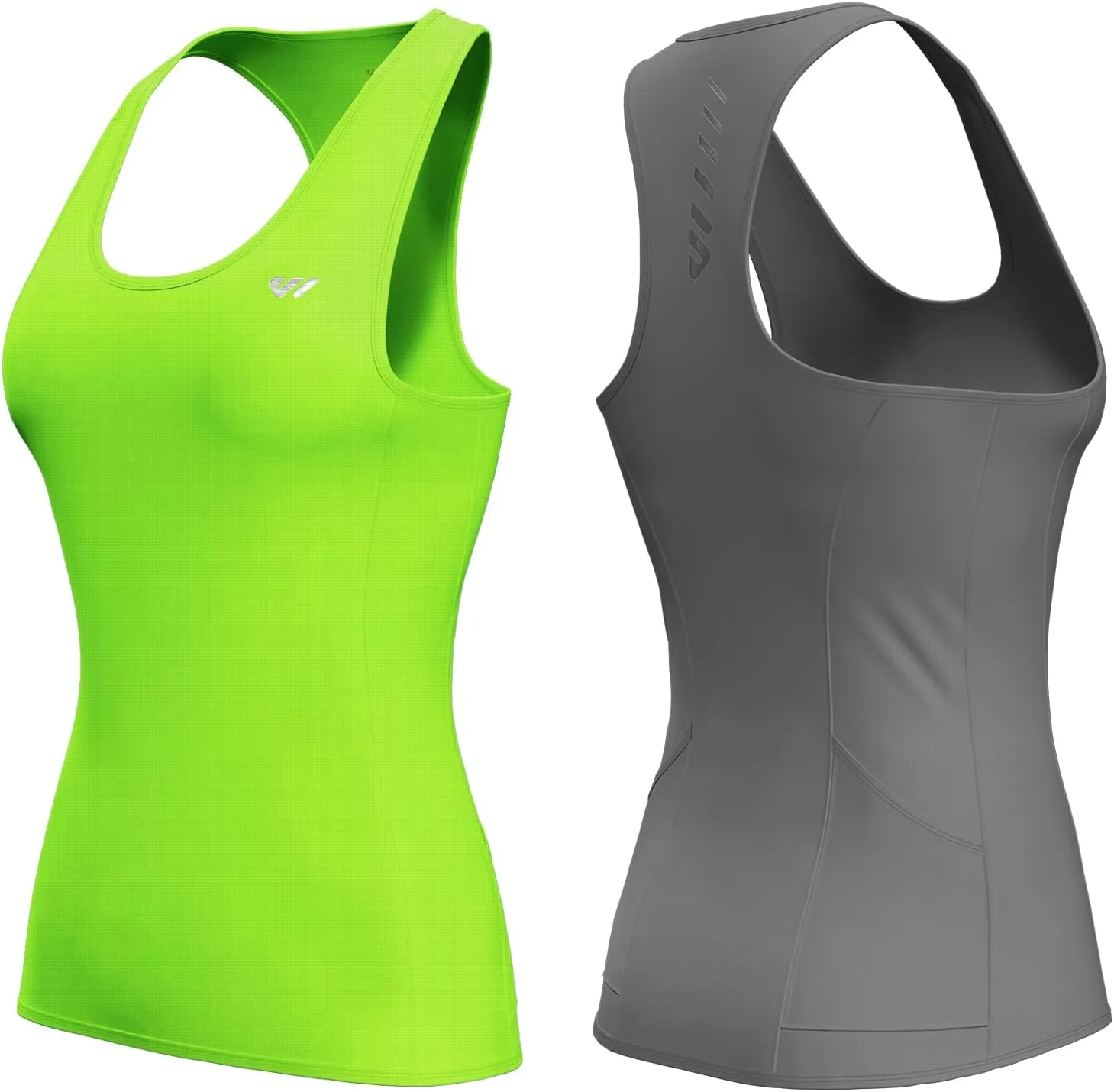 Wulibike Sleeveless Cycling Jersey Women Running Vest 2 Pcs Breathable tank top Quick-Dry shirts with Pockets
