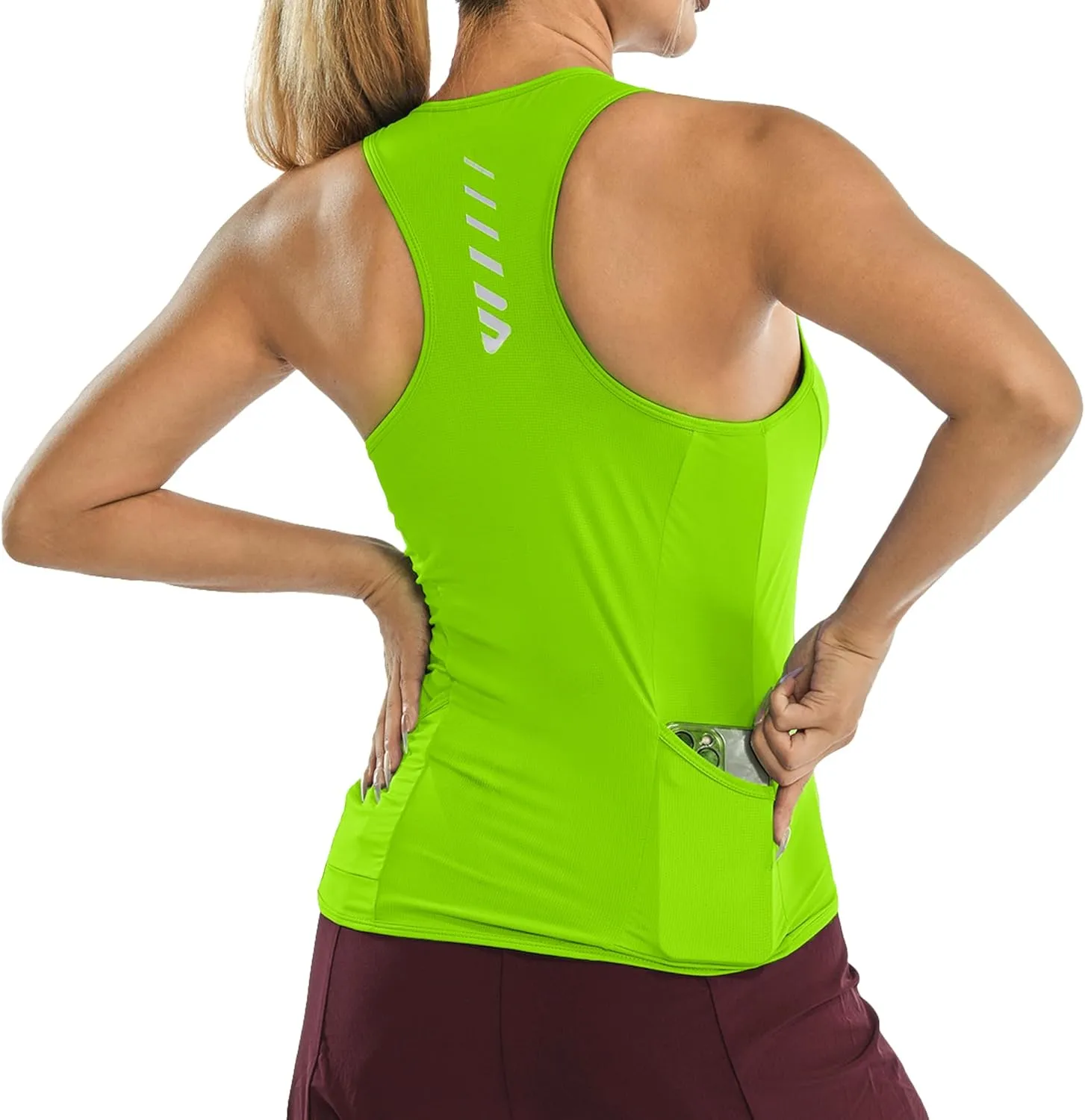 Wulibike Sleeveless Cycling Jersey Women Running Vest 2 Pcs Breathable tank top Quick-Dry shirts with Pockets