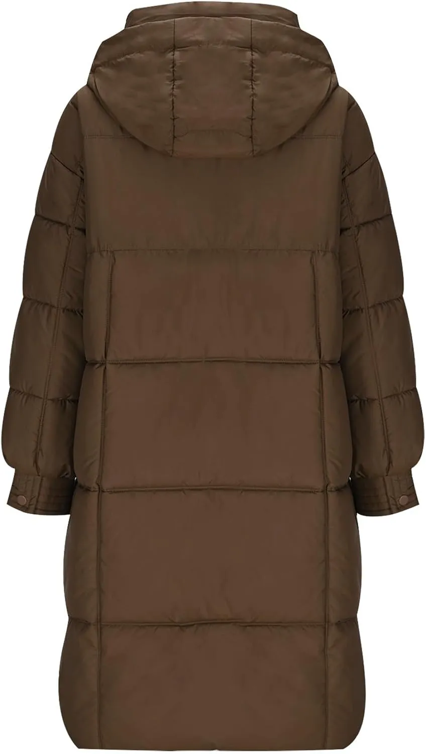 XUNRYAN Womens Winter Down Coat Warm Quilted Puffer Jackets Maxi Long Thicken Parka Hooded Anorak Loose Fit Overcoat Outwear