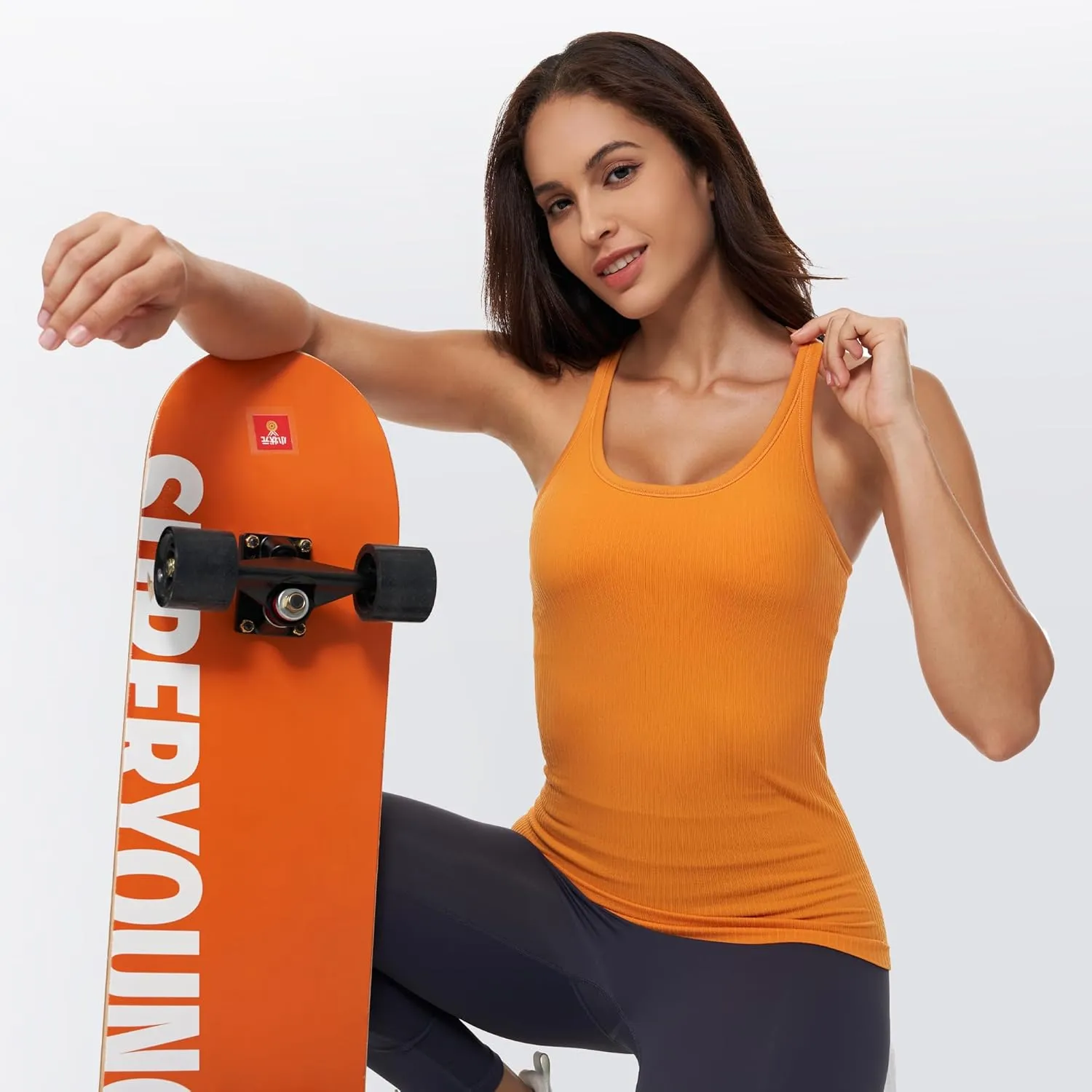 Yoga Racerback Tank Top for Women with Built in Bra,Women's Padded Sports Bra Fitness Workout Running Shirts