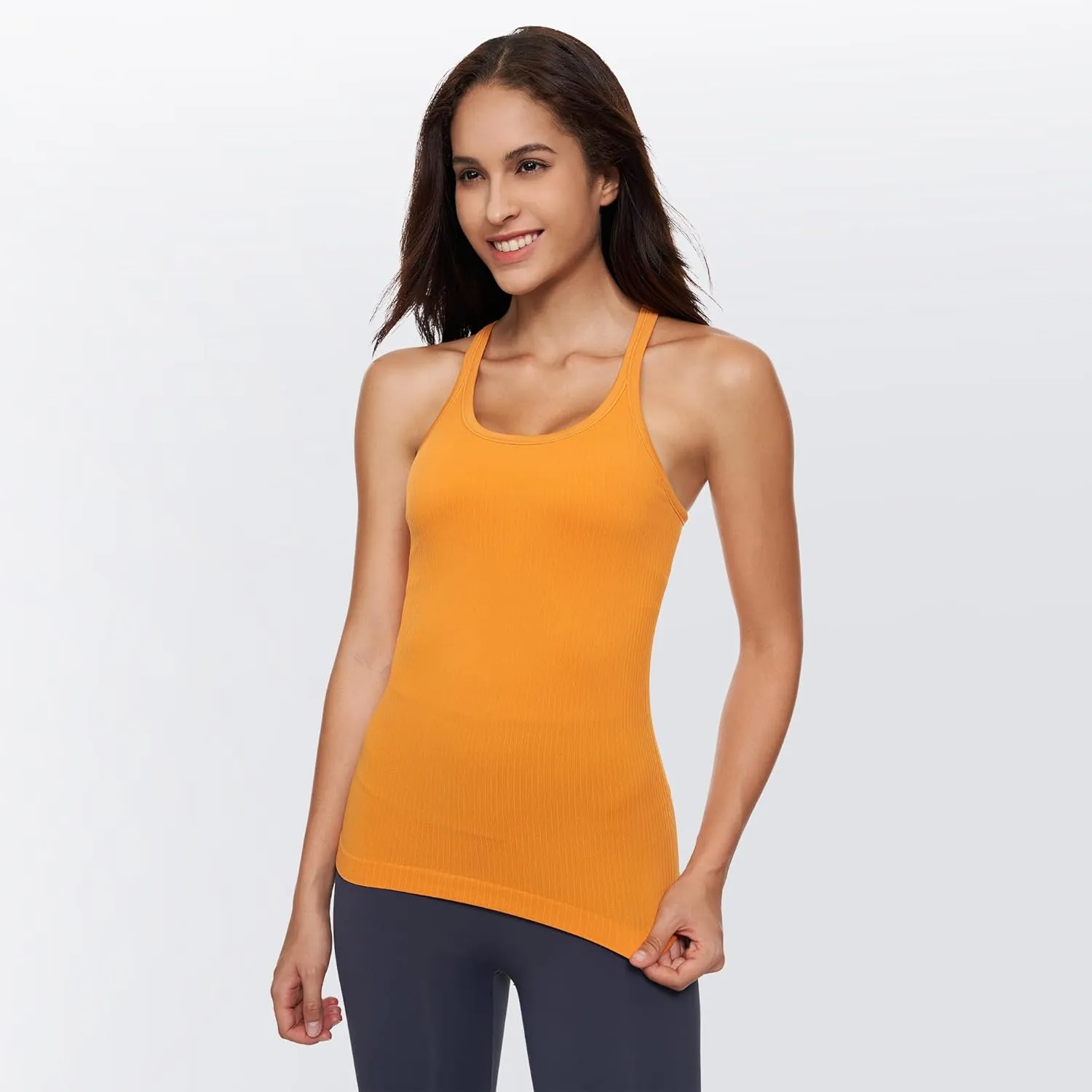 Yoga Racerback Tank Top for Women with Built in Bra,Women's Padded Sports Bra Fitness Workout Running Shirts