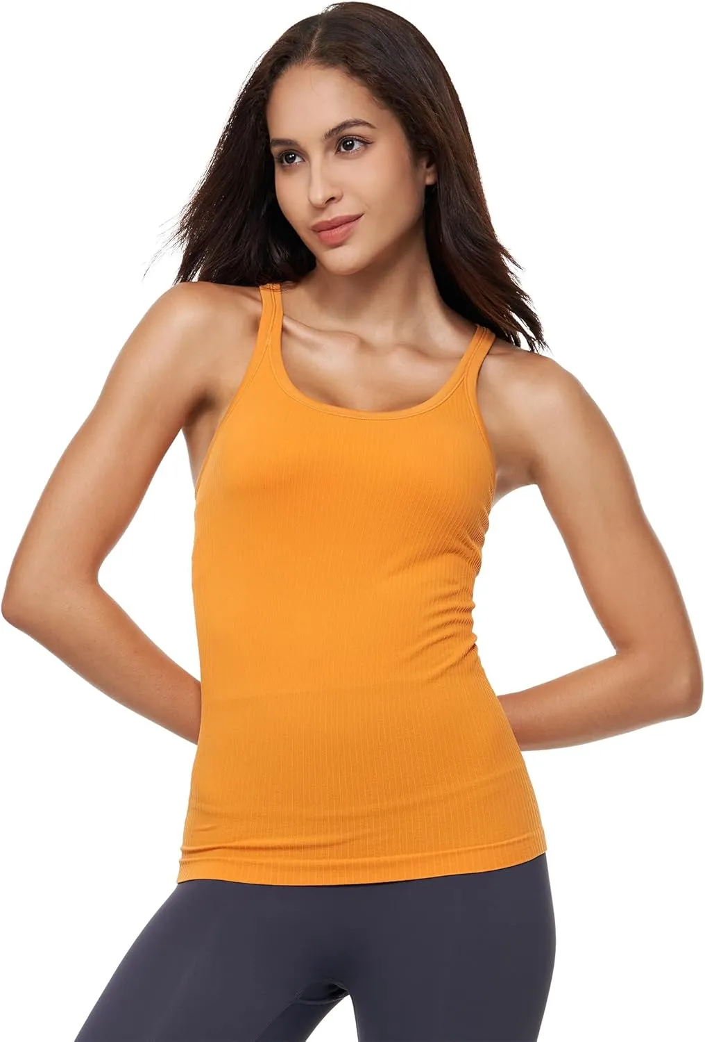 Yoga Racerback Tank Top for Women with Built in Bra,Women's Padded Sports Bra Fitness Workout Running Shirts
