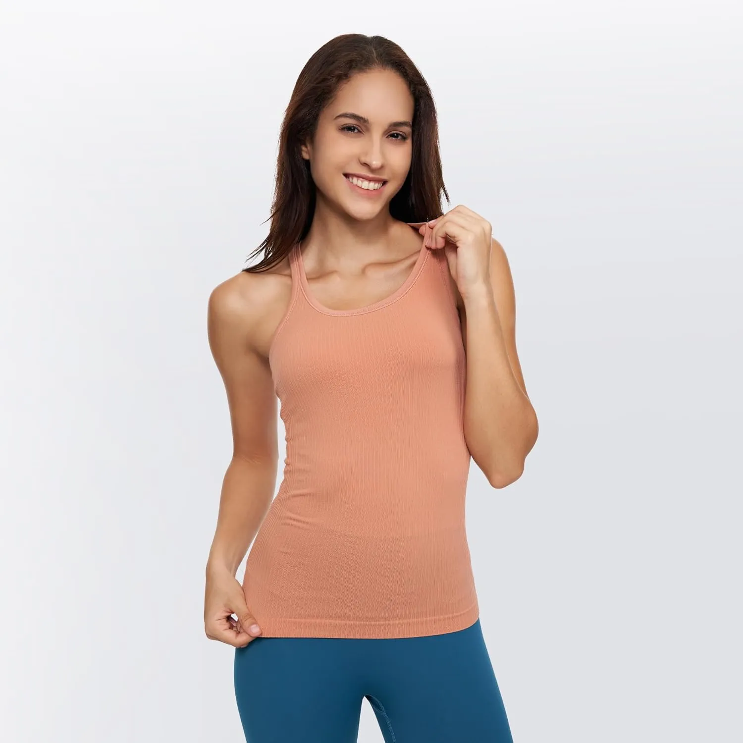 Yoga Racerback Tank Top for Women with Built in Bra,Women's Padded Sports Bra Fitness Workout Running Shirts