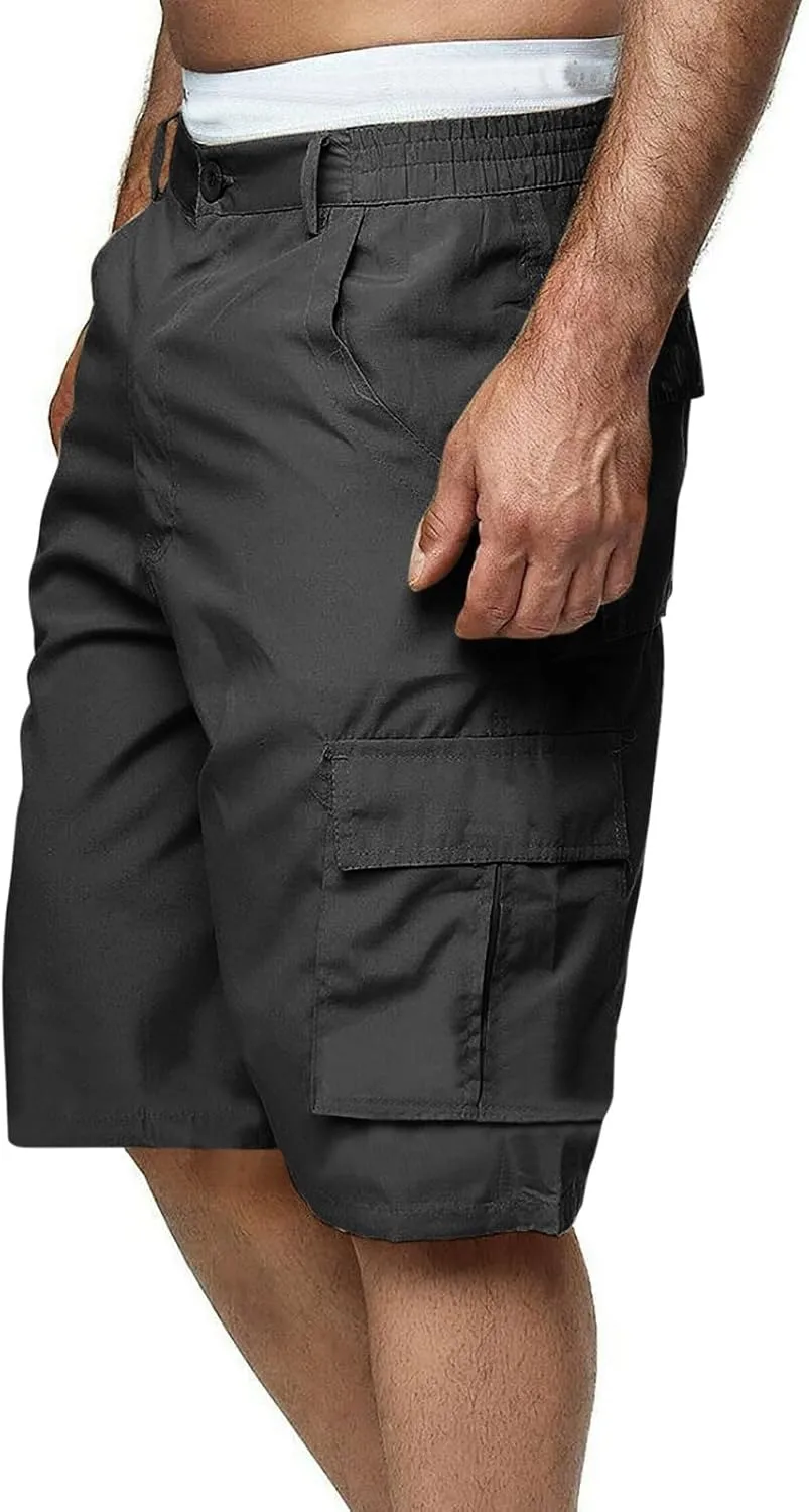 Zeiyignr Mens Cargo Shorts Stretch Work Shorts Regular Fit Hiking Shorts Lightweight Loose Summer Outdoor Fishing Golf Shorts