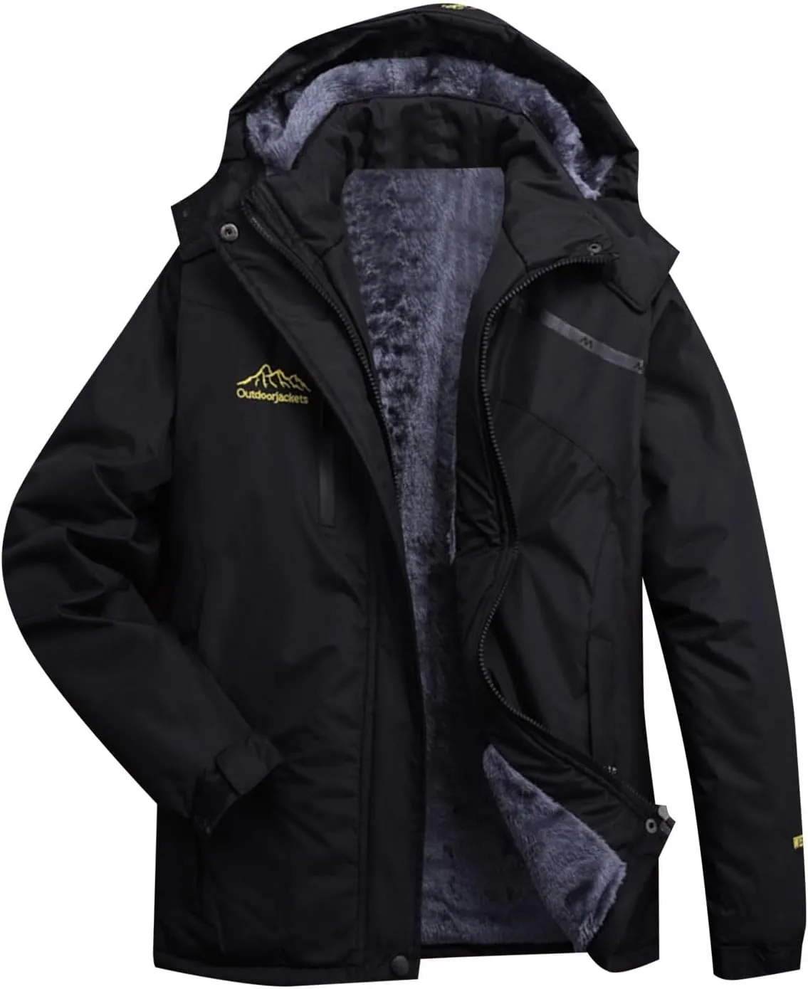 ZYXTIM 3-in-1 Winter Jacket for Women Fleece Lined Warm Waterproof Rain Coat Hooded Softshell Warm Snow Jackets Windbreaker