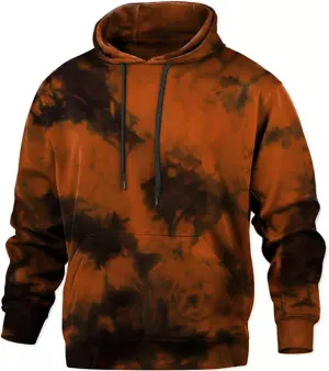 ZYXTIM Womens Fashion Tie Dye Sweatshirt Oversized Long Sleeve Thermal Fleece Pullover Hooded Sweatshirt for Men Plus Size